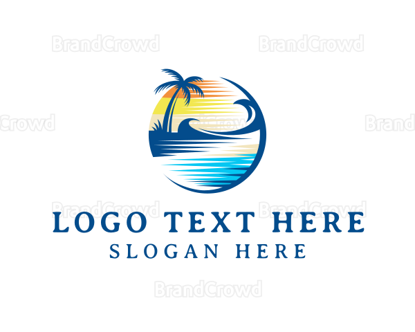Summer Tropical Beach Resort Logo