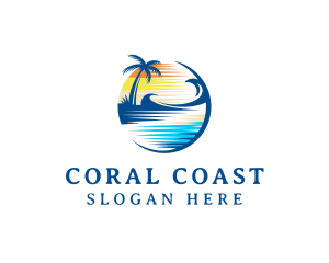 Summer Tropical Beach Resort logo design