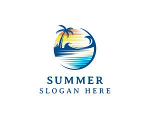 Summer Tropical Beach Resort logo design