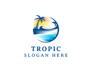 Summer Tropical Beach Resort logo design