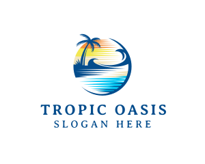 Summer Tropical Beach Resort logo design