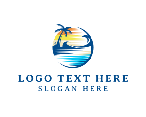 Cancun - Summer Tropical Beach Resort logo design