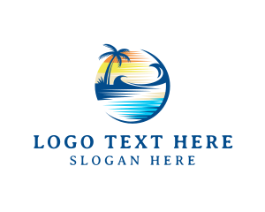 Summer Tropical Beach Resort Logo