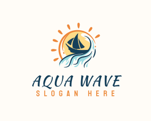 Beach Wave Boat logo design