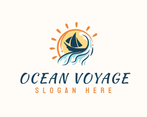 Beach Wave Boat logo design