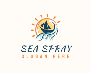 Beach Wave Boat logo design