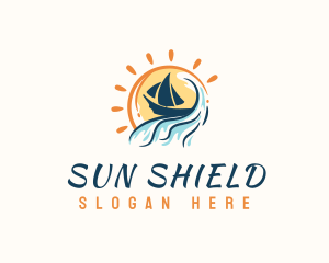 Beach Wave Boat logo design