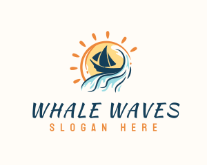 Beach Wave Boat logo design