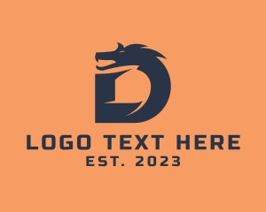 Dragon - Dragon Letter D logo design