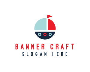 Cute Round Sailboat logo design