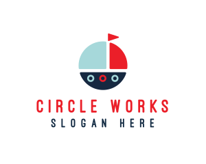 Round - Cute Round Sailboat logo design