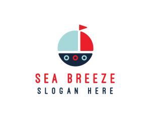 Sailboat - Cute Round Sailboat logo design