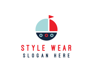 Cute Round Sailboat logo design