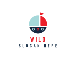 Cute Round Sailboat logo design
