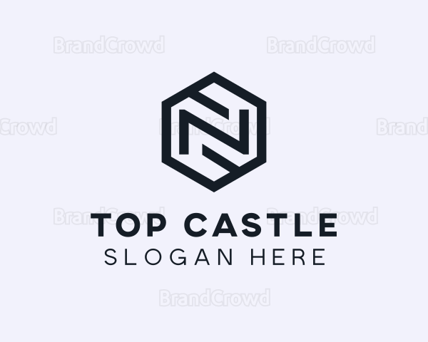 Hexagonal Firm Letter N Logo