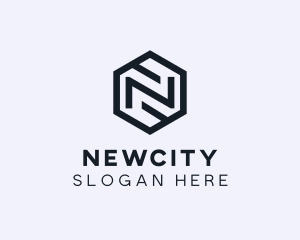 Hexagonal Firm Letter N logo design