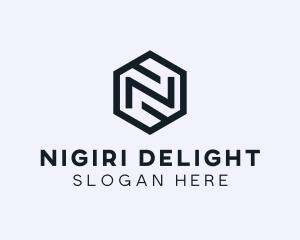 Hexagonal Firm Letter N logo design