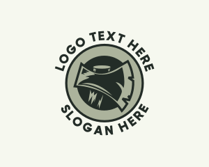 Log - Lumber Wood Axe logo design