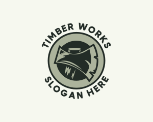 Timber - Lumber Wood Axe logo design