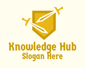 Golden Shield & Swords Logo