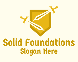 Golden Shield & Swords Logo