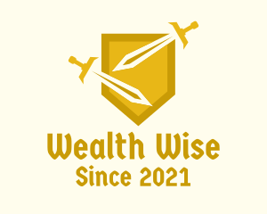 Medieval - Golden Shield & Swords logo design