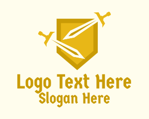 Golden Shield & Swords Logo
