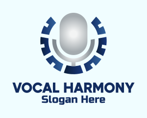 Voice - Blue Mic Podcast logo design