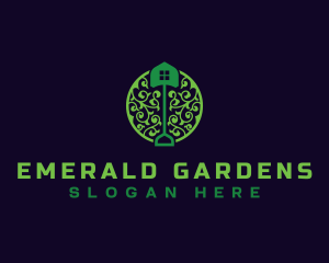 Shovel Gardening Landscaping logo design