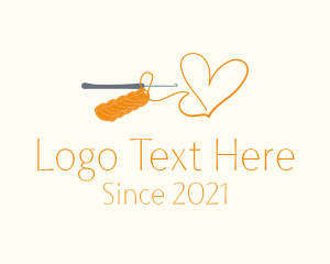 Knitter - Heart Sewing Thread logo design