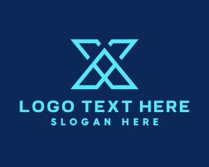 Online - Tech Business Letter X Outline logo design