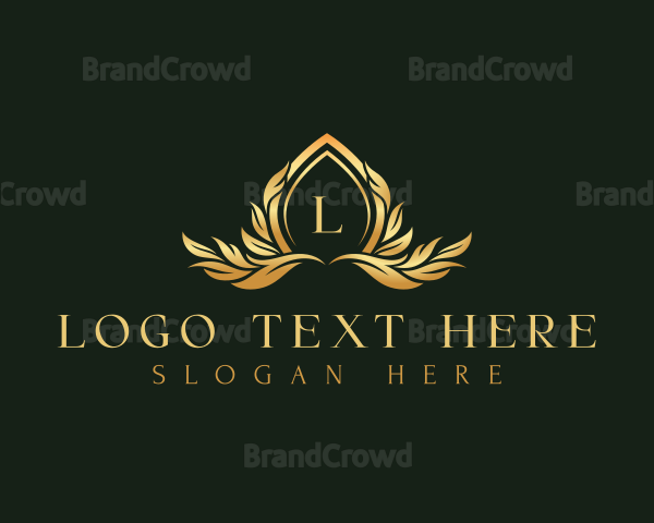 Floral Crest Leaves Logo