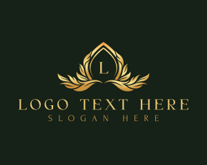 Decorative - Floral Crest Leaves logo design