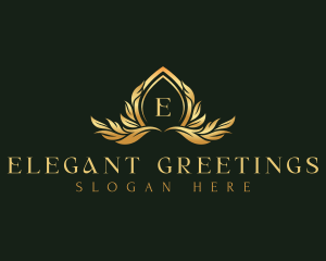 Floral Crest Leaves logo design