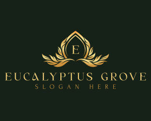 Floral Crest Leaves logo design