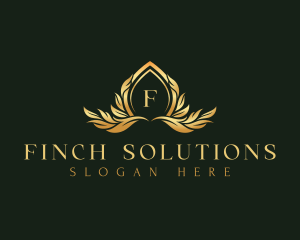 Floral Crest Leaves logo design