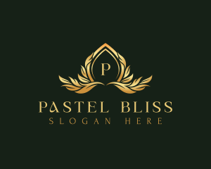 Floral Crest Leaves logo design