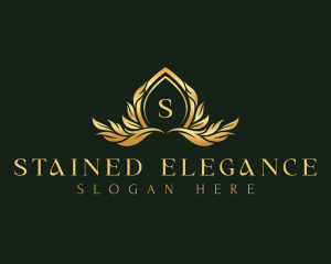 Floral Crest Leaves logo design