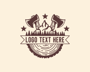 Mountain - Lumber Mountain Ax logo design