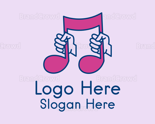 Musical Note Hand Logo