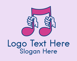 Note - Musical Note Hand logo design