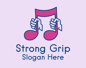 Grip - Musical Note Hand logo design