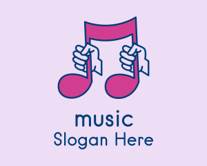 Musical Note Hand  logo design