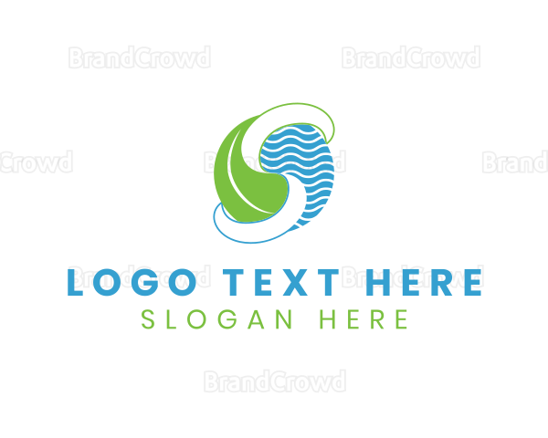 Leaf Wave Letter S Logo