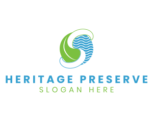 Preservation - Leaf Wave Letter S logo design