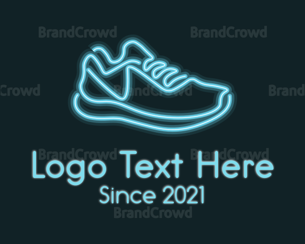 Neon Blue Sneaker Logo