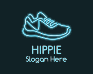 Neon Blue Sneaker Logo