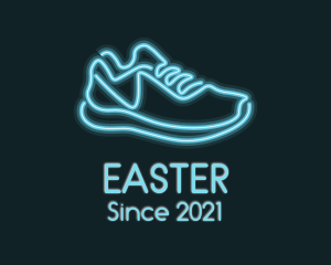 Glow - Neon Blue Sneaker logo design