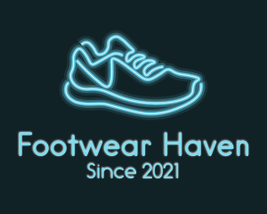 Neon Blue Sneaker logo design