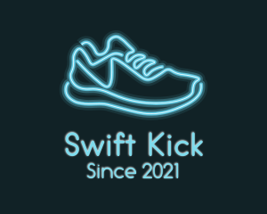 Neon Blue Sneaker logo design